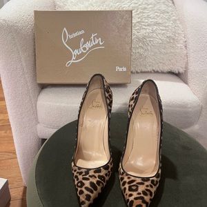 CHRISTIAN LOUBOUTIN - ** authentic **Jaguar Pony Hair So Kate 120 Pumps 38.5